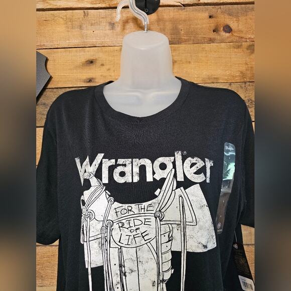 Wrangler Retro Women's Charcoal Colored Graphic Saddle Shirt Size L NWT - Picture 4 of 13